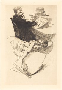 Frontispis pro „Aféra Clemenceau“ od Albert Besnard