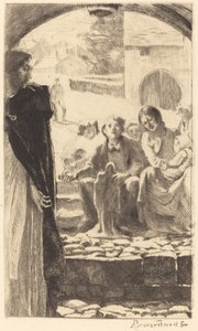 Pierre kopíruje Pannu z Portálu kostela Marly od Albert Besnard