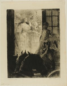 Společenský úspěch, talíř sedm od Woman od Albert Besnard