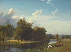 Říční krajina, Vestfálsko, 1855 od Albert Bierstadt