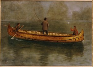 Rybaření z kánoe od Albert Bierstadt
