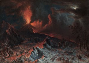 Vesuv o půlnoci od Albert Bierstadt