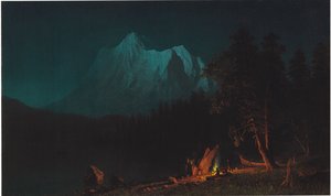 Horská krajina za měsíčního svitu od Albert Bierstadt