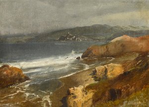 Pobřeží Tichého oceánu, Cal. nebo Pohled na maják Point Bonita od Albert Bierstadt