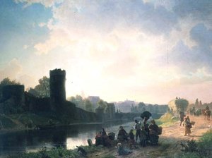Ústí řeky (ropa) od Albert Bierstadt