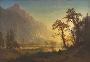 Východ slunce, Údolí Yosemite od Albert Bierstadt