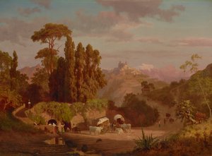 Pohled na Subiaco, Itálie 1859 (olej na plátně) od Albert Bierstadt