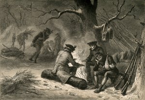 Americké jednotky ve Valley Forge, 1877.