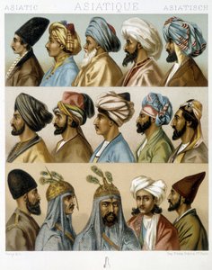 Asijské mužské účesy - v „historickém kostýmu“ od Racineta, konec 19. století