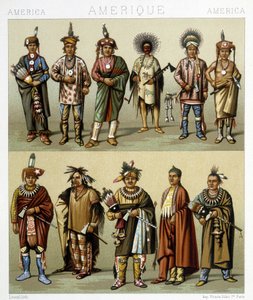 Kostým Red Pins. Ilustrace v „Historickém kostýmu“““ od Racinet od Albert Charles August Racinet