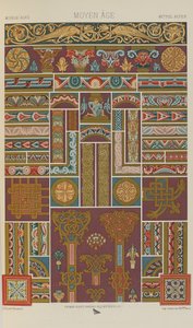 Středověk, deska 40 z Polychromatic Ornament: Sto desek ve zlatě, stříbře a barvách, 1873 od Albert Charles August Racinet