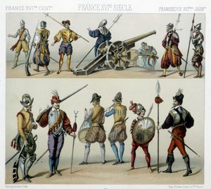 Válečníci v 16. století - v „historickém kostýmu“ od Racineta od Albert Charles August Racinet