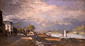 Walkers on the River Bank (olej na plátně) od Albert Charles Lebourg