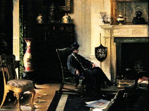 Dáma v interiéru od Albert Chevallier Tayler