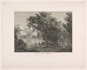 Pohled na jezero u Villa Borghese Lago at Villa Borghese (název na objektu) Malay Radirte Prospekte aus Italien (název série)
