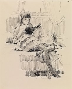 Berta Edelfelt, Studie k obrazu „Drazí přátelé“ (Berta a Capi) od Albert Edelfelt