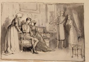 Kapitánův návrat, kompoziční studie. Ilustrace k dílu „Julqvällen“ (Štědrý večer) od J. L. Runeberga od Albert Edelfelt