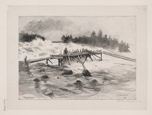 Vodopád. Lyže Vallinko od Albert Gustaf Aristides Edelfelt