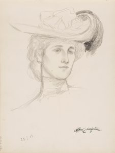 Žena s kloboukem (Mme Flore Deschamps) od Albert Edelfelt
