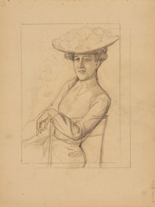 Sedící žena v klobouku od Albert Edelfelt