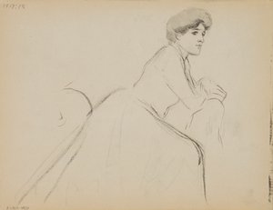Sedící žena, profil od Albert Edelfelt