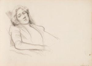 Sedící žena, film do půl těla od Albert Edelfelt
