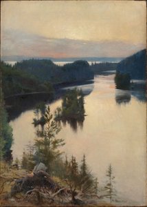 Hřeben Kaukola při západu slunce od Albert Edelfelt