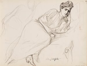 Odpočívající žena od Albert Edelfelt