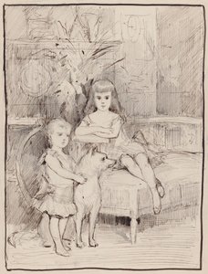 Portrétní studie Michaela a Xenii, dětí cara Alexandra III. od Albert Edelfelt