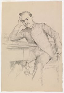 Portrét autora René Vallery-Radota, skica od Albert Edelfelt