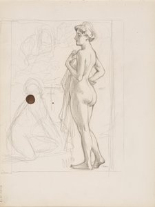Stojící a sedící nahý od Albert Edelfelt