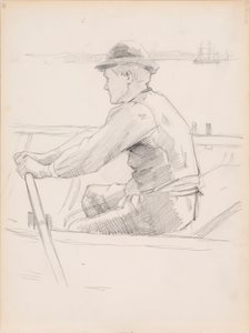 Náčrt znázorňující přenášení dětské rakve (Dětský pohřeb) od Albert Edelfelt
