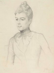 Studie k portrétu Elisabeth Marti (rozené Grosjeanové); ženská busta od Albert Edelfelt