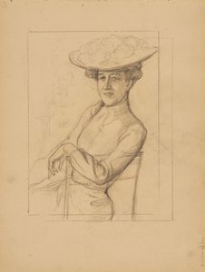 Sedící žena v klobouku od Albert Edelfelt