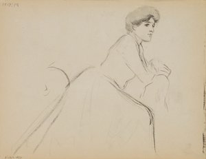 Sedící žena, profil od Albert Edelfelt