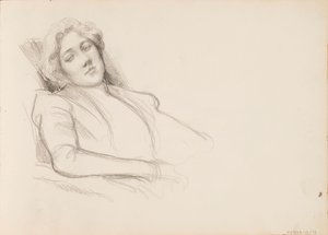 Sedící žena, film do půl těla od Albert Edelfelt