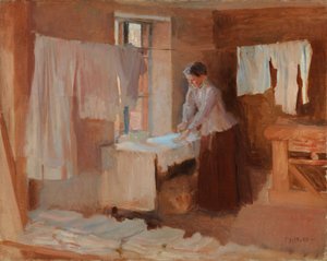 Žena žehlící, studie k obrazu „Prádelníčky“ od Albert Edelfelt