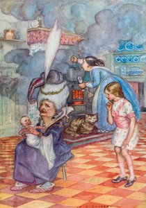 Ilustrace k Alence v říši divů (barevné lito)