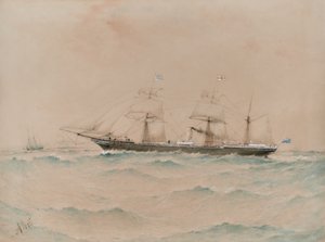 African Royal Mail Parník, Lagos,  velitel Dyson Weston od Albert Ernest Markes
