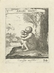 Aap v naturáliích Moraliserende liefdesemblemen (název série) Motta a emblémy lásky moralizují (název seriálu) od Albert Flamen