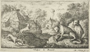 lišky Vulpes le Renard (název na objektu) Různé druhy zvířat (název série) od Albert Flamen