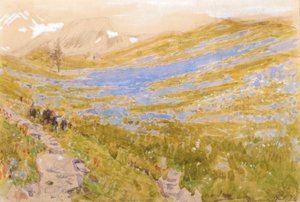 Alpský pohled od Albert Goodwin