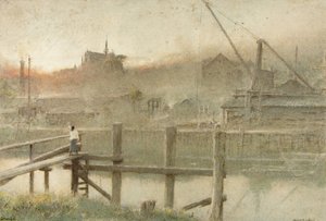 Arundel (akvarel, tělová barva a tužka na papíře) od Albert Goodwin