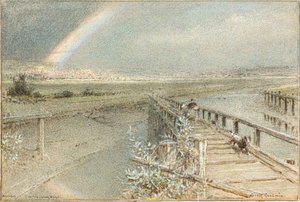 Arundel z Fordova železničního mostu (akvarel) od Albert Goodwin