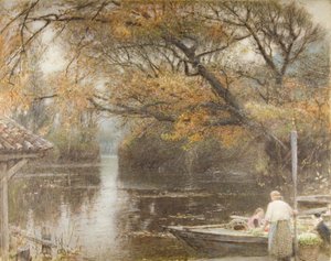 Podzimní záře od Albert Goodwin