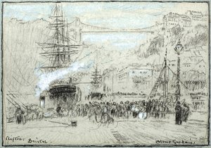Clifton, Bristol (tuš, křída a bodycolor) od Albert Goodwin