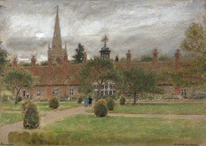 Long Alley Almshouses, Abingdon (akvarel) od Albert Goodwin
