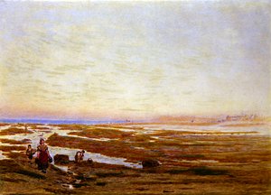 Odliv na jižním pobřeží poblíž Brightonu od Albert Goodwin