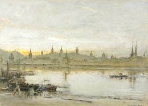 Lucerna (olej, pero a inkoust na papíře) od Albert Goodwin