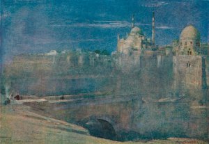 Měsíční svit na Citadele, Káhira, c1890 od Albert Goodwin